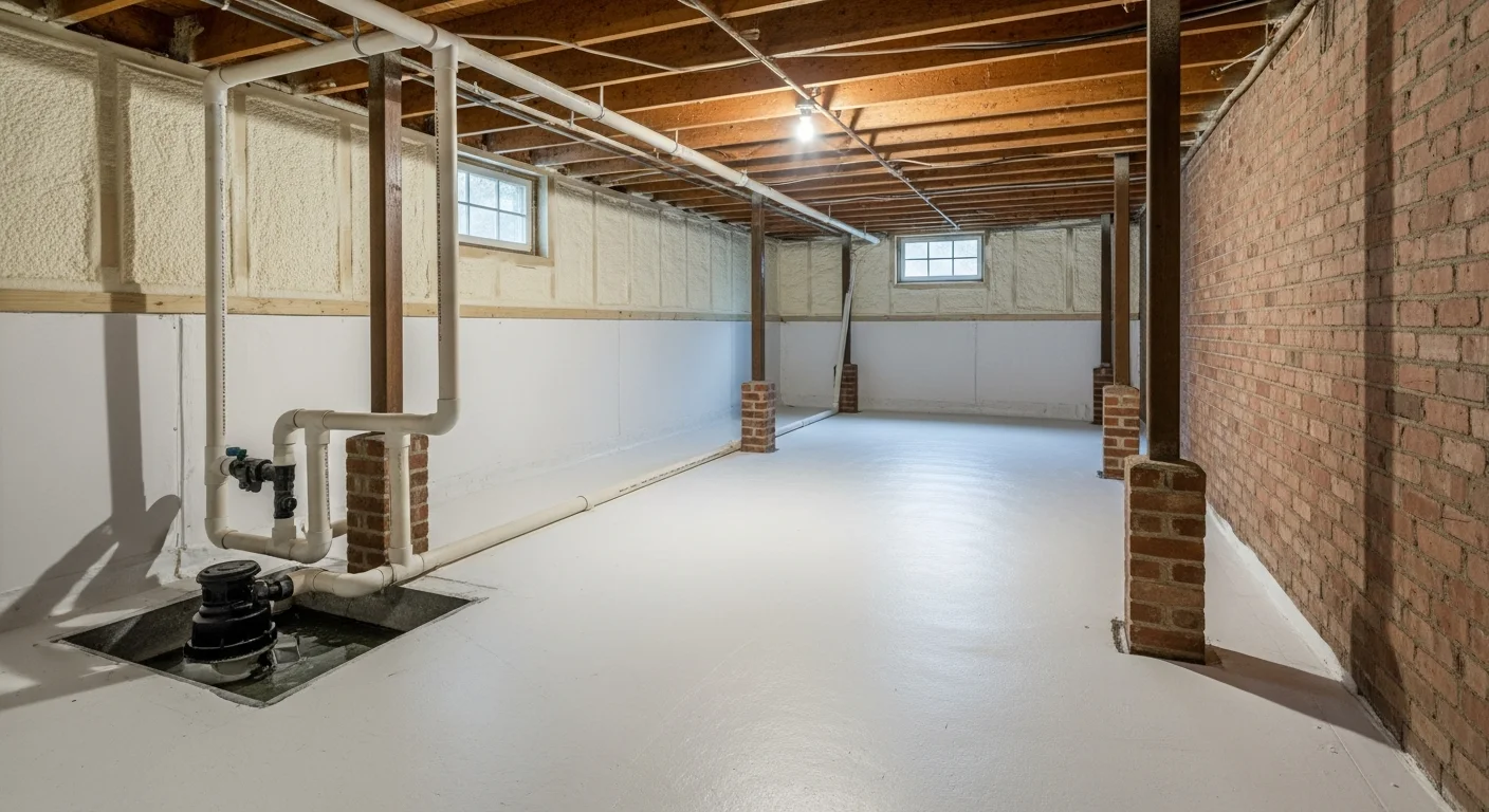 Crawl space vapor barrier and insulation installation