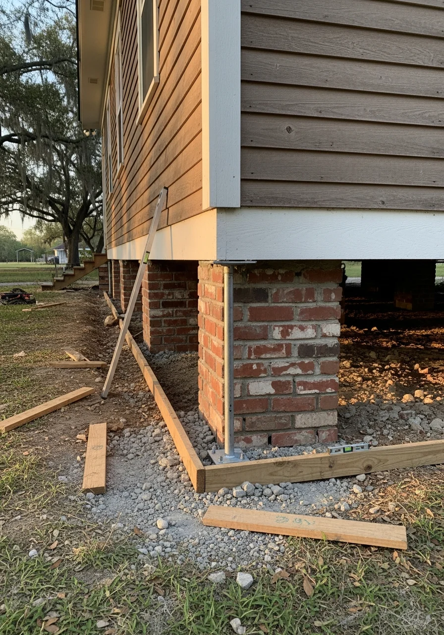 A service professional standing confidently at an Abbeville property entrance.