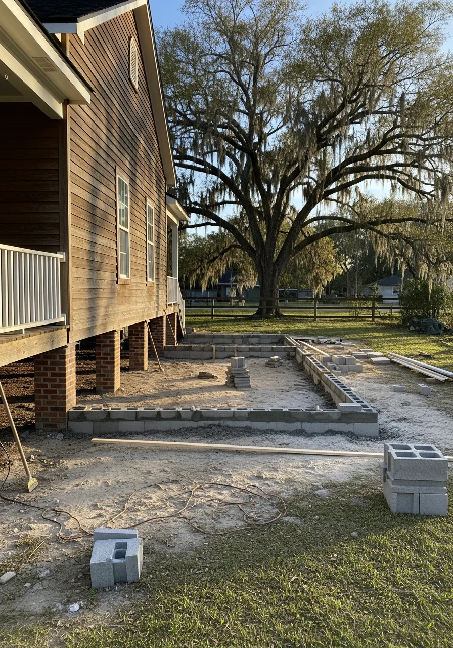 A service professional greeting a homeowner at the entrance of a Eunice property.